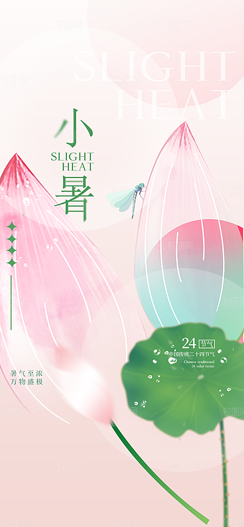 中国传统节气小暑手机海报