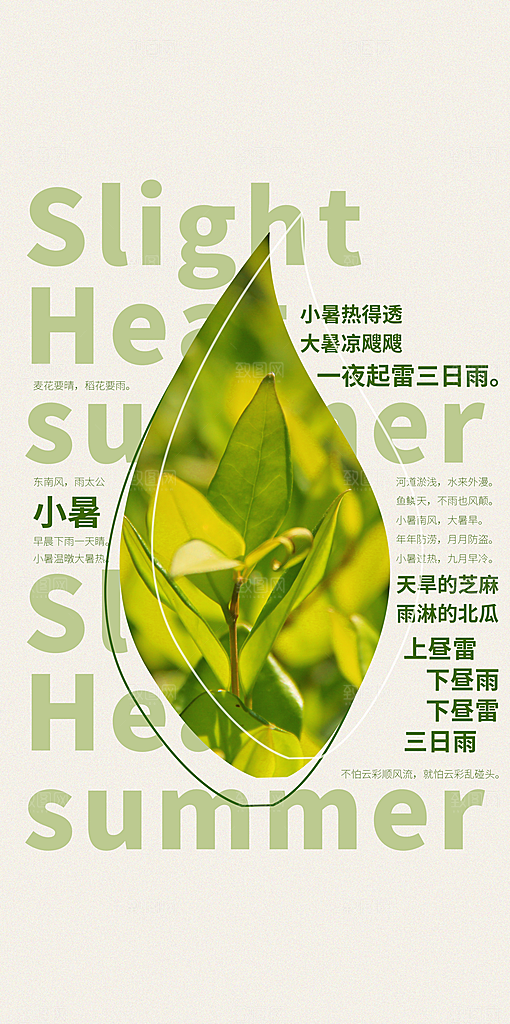 中国传统节气小暑手机海报