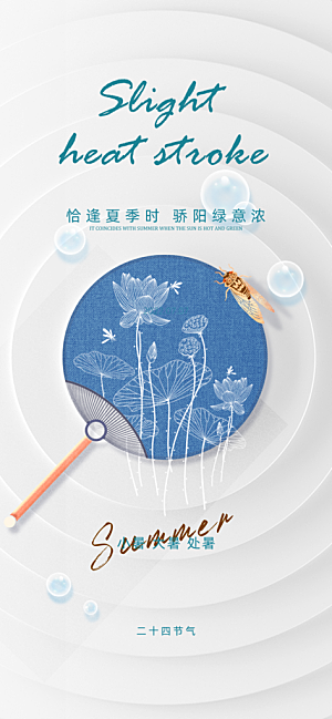 中国传统节气小暑手机海报