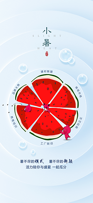 中国传统节气小暑手机海报