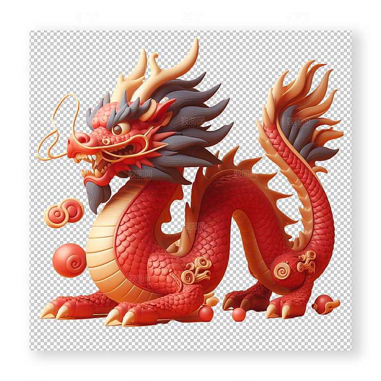 中国龙3d创意素材