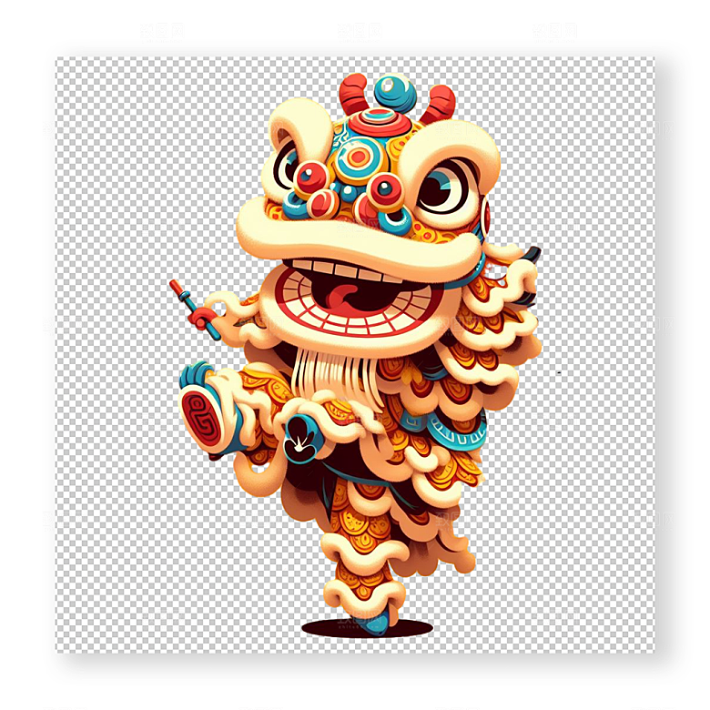 中国卡通舞狮创意设计