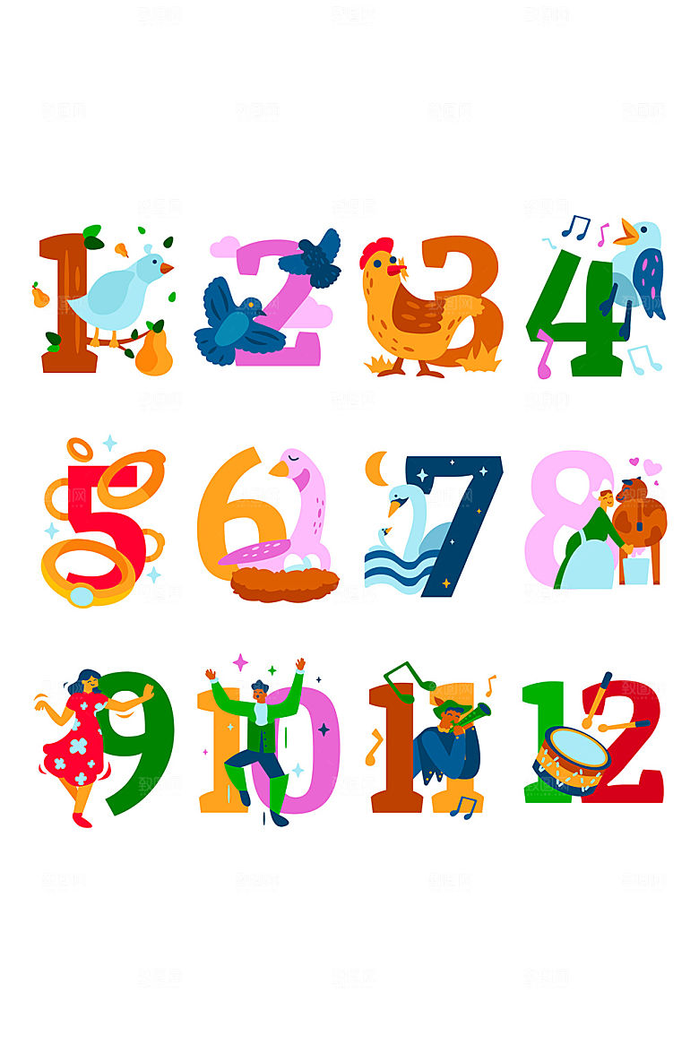 数字卡通插画矢量元素