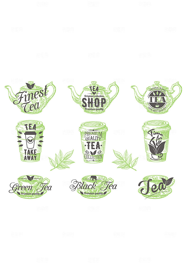 绿茶LOGO矢量元素
