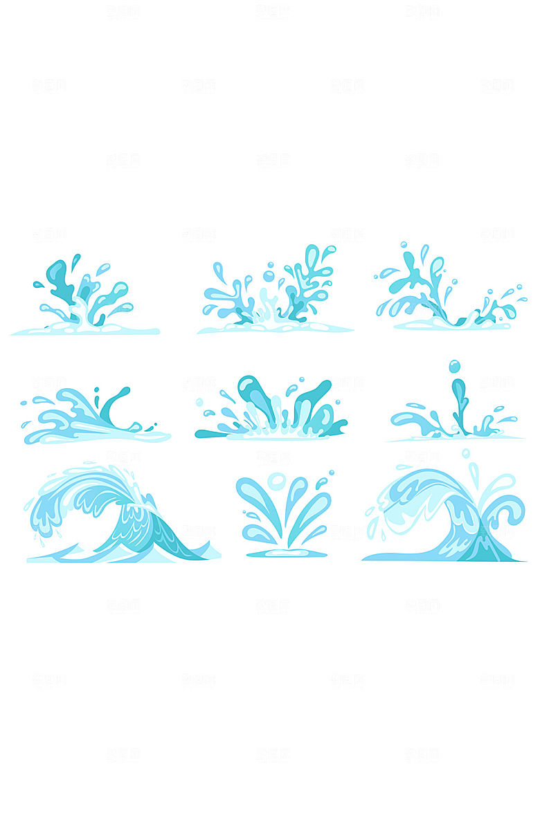 浪花海浪矢量元素