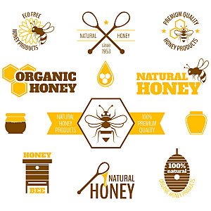 蜂蜜蜜蜂矢量LOGO元素