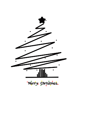 线条卡通圣诞树圣诞节
