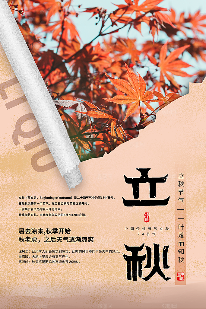 节气立秋节气海报