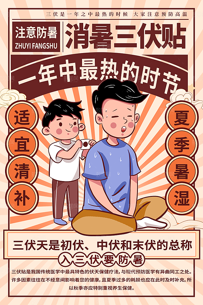 三伏天三伏灸海报图片