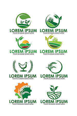 绿植农产品矢量LOGO元素