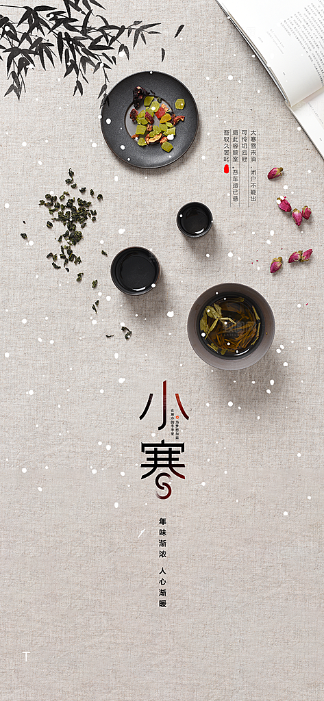 地产小寒节气简约大气海报