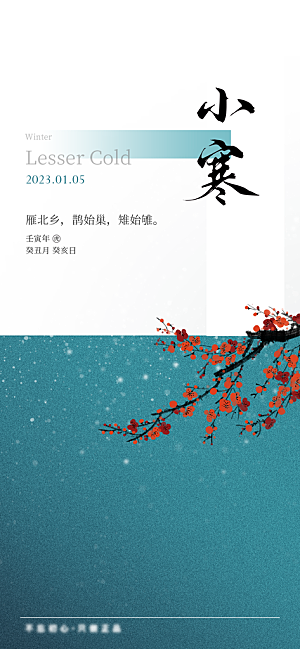 地产小寒节气简约大气海报
