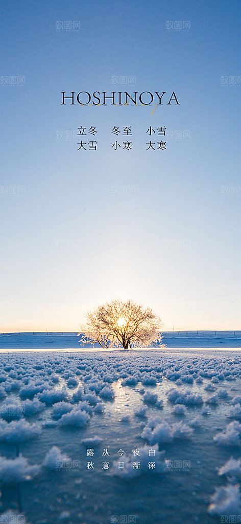 地产小寒节气简约大气海报