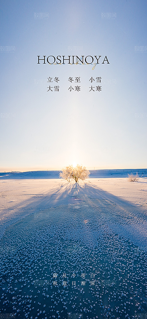 地产小寒节气简约大气海报