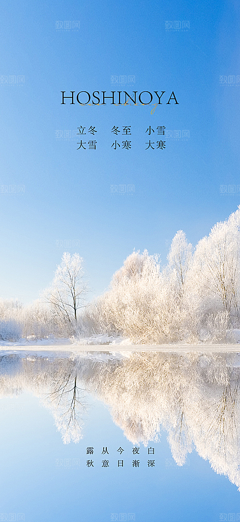 地产小寒节气简约大气海报