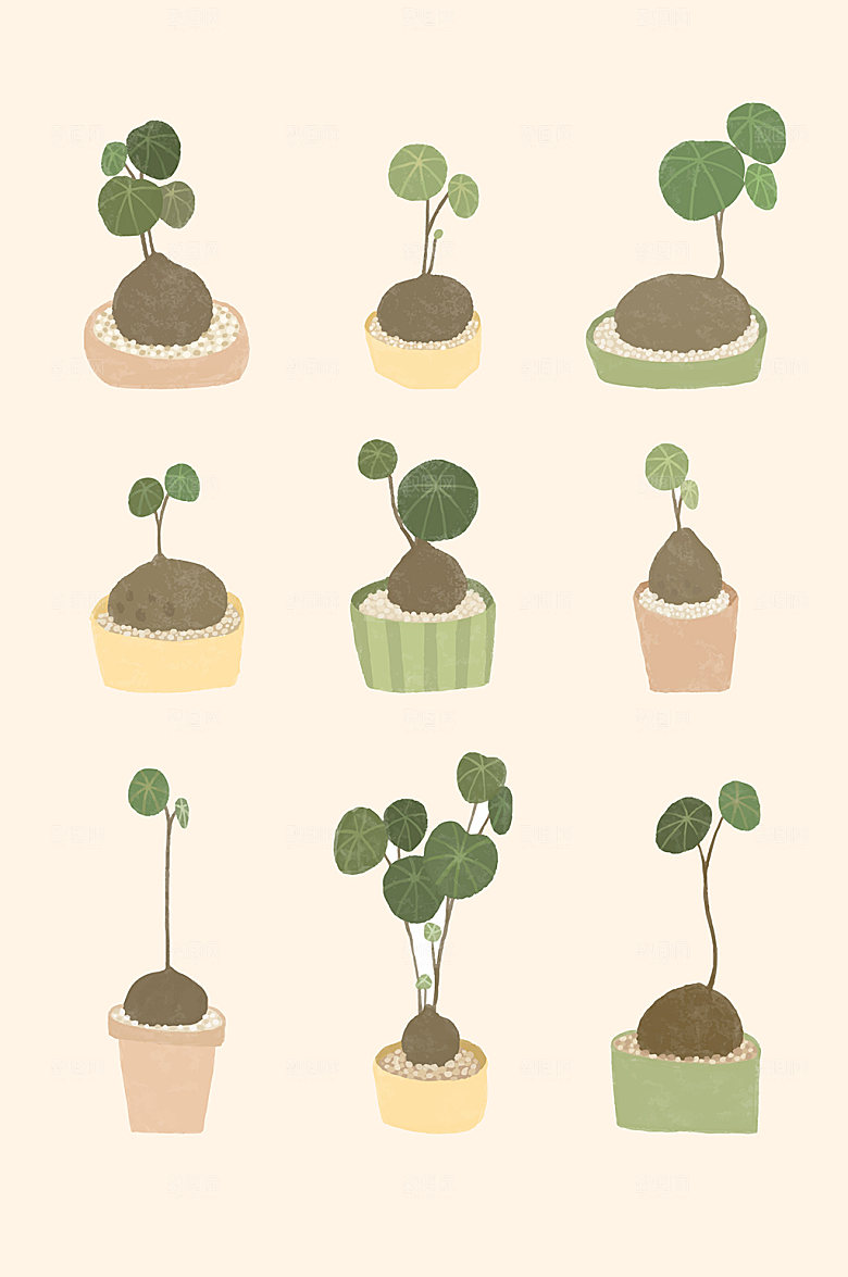 绿植盆栽矢量元素