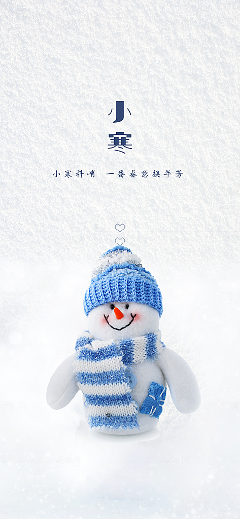 地产小寒节气简约大气海报