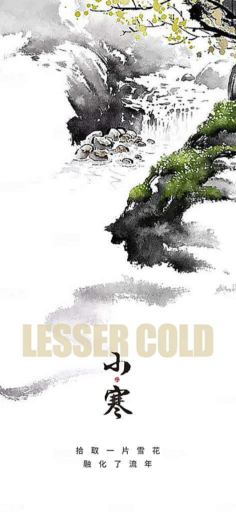地产小寒节气简约大气海报