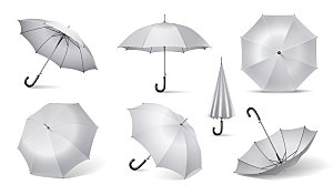 白色雨伞矢量元素