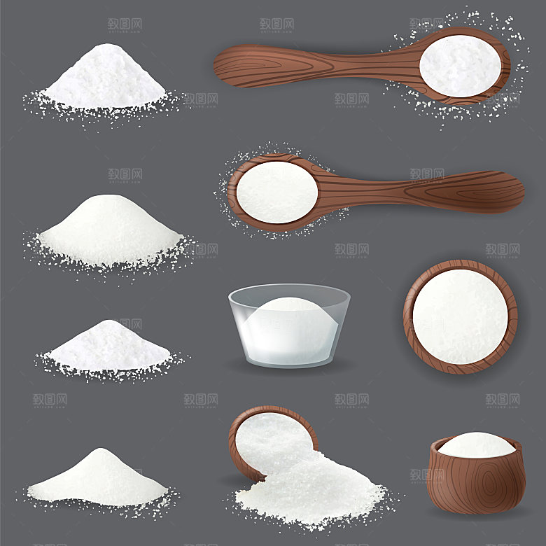 调料盐卡通矢量元素