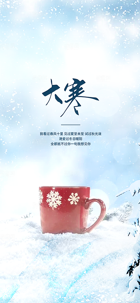 地产小寒节气简约大气海报