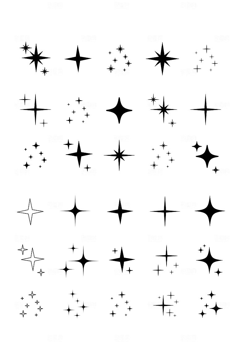 闪耀星光剪影矢量元素