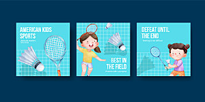 网球大赛矢量插画