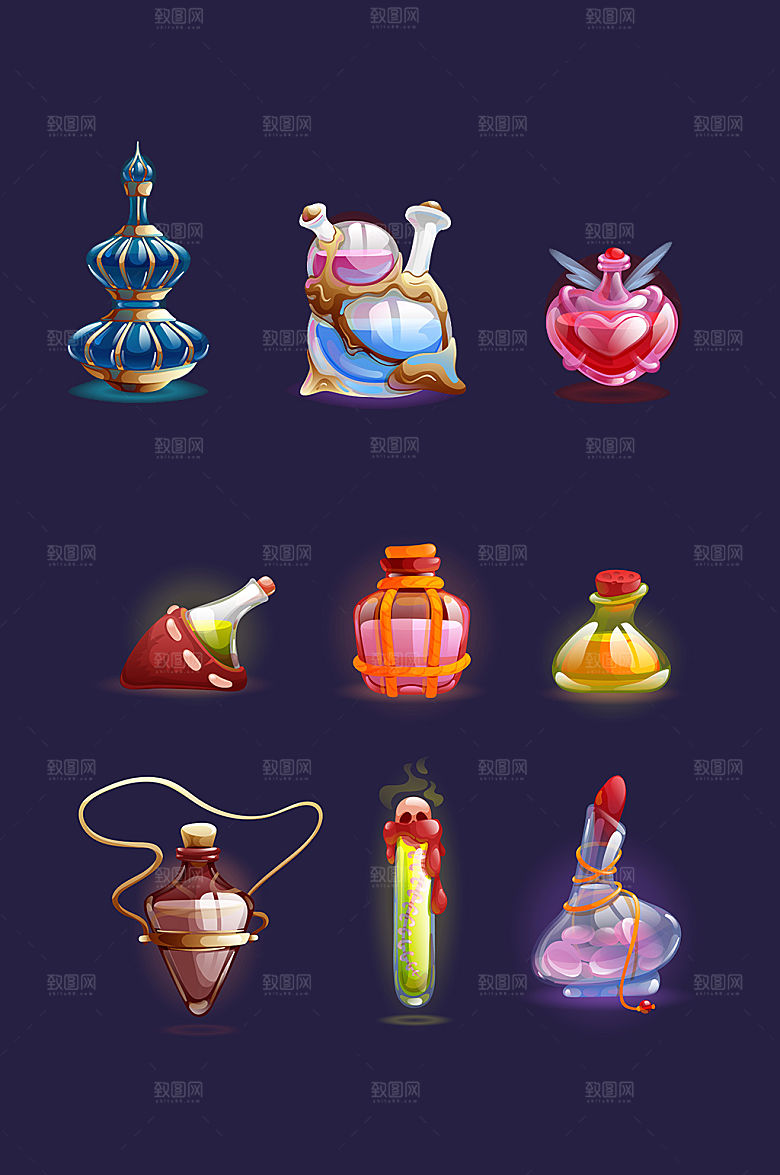 游戏魔法药剂矢量元素