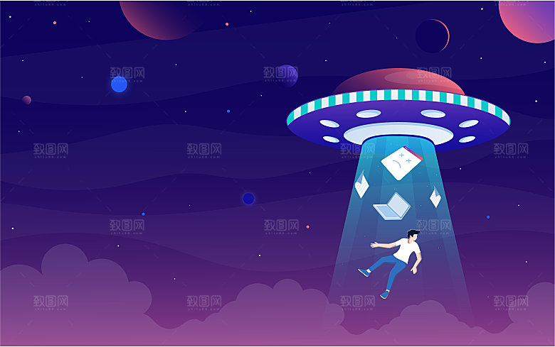 404错误插画太空矢量banner