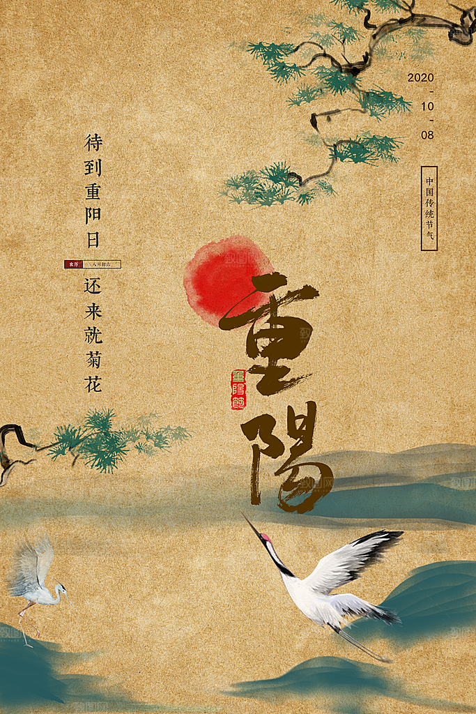 九九重阳节宣传海报