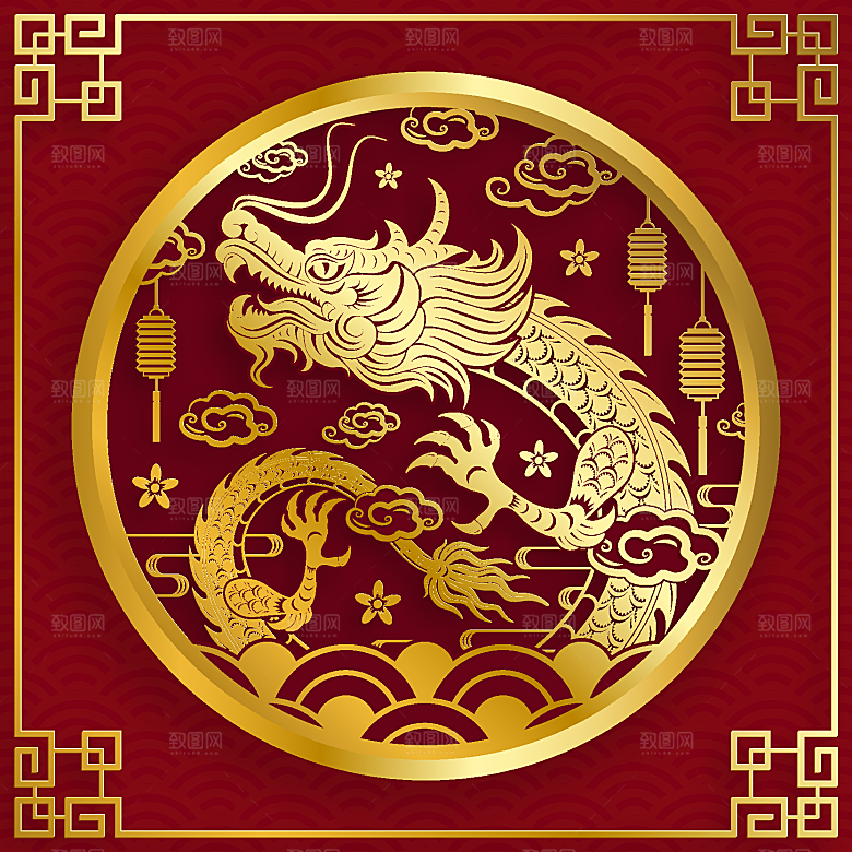 2024龙年简约大气元素
