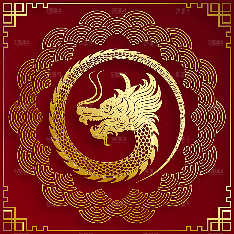 2024龙年简约大气元素