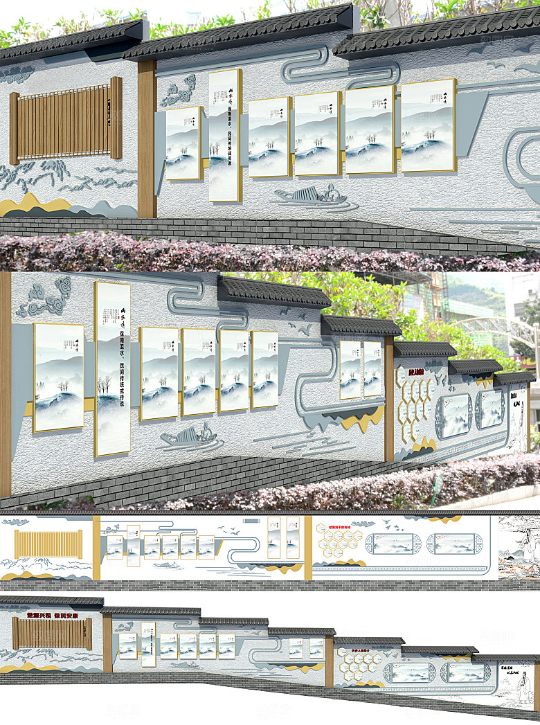 社区单位乡村户外长围墙外墙文化长墙建设
