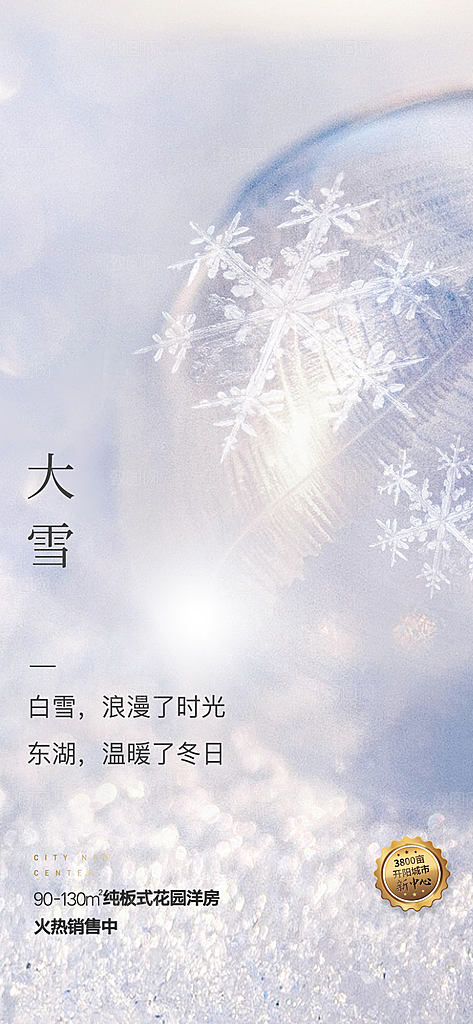 地产大雪节气简约大气海报