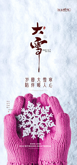 地产大雪节气简约大气海报