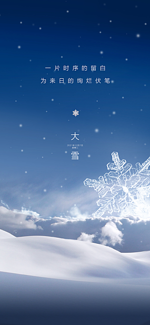 地产大雪节气简约大气海报