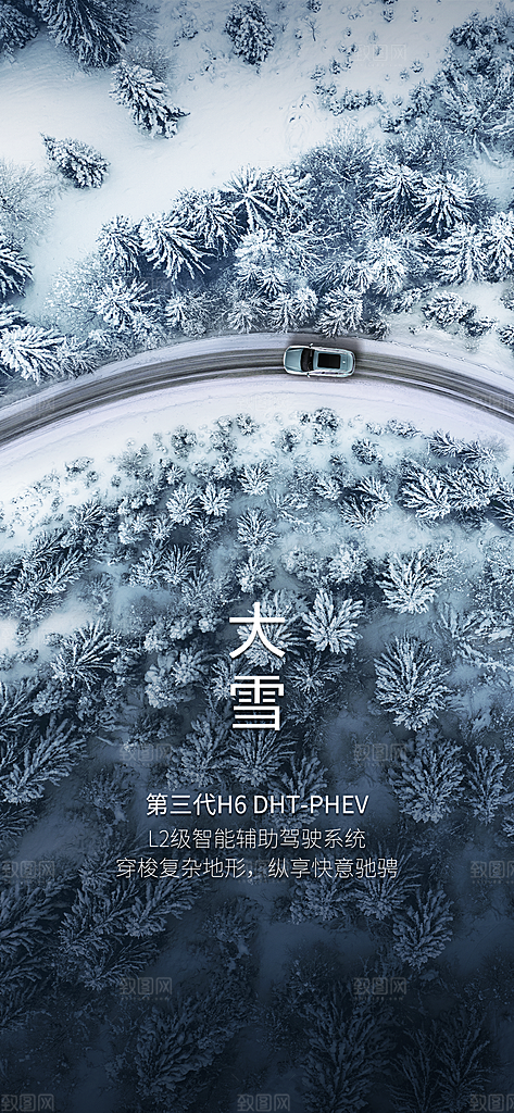 地产大雪节气简约大气海报