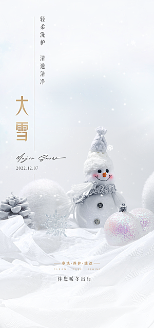 地产大雪节气简约大气海报