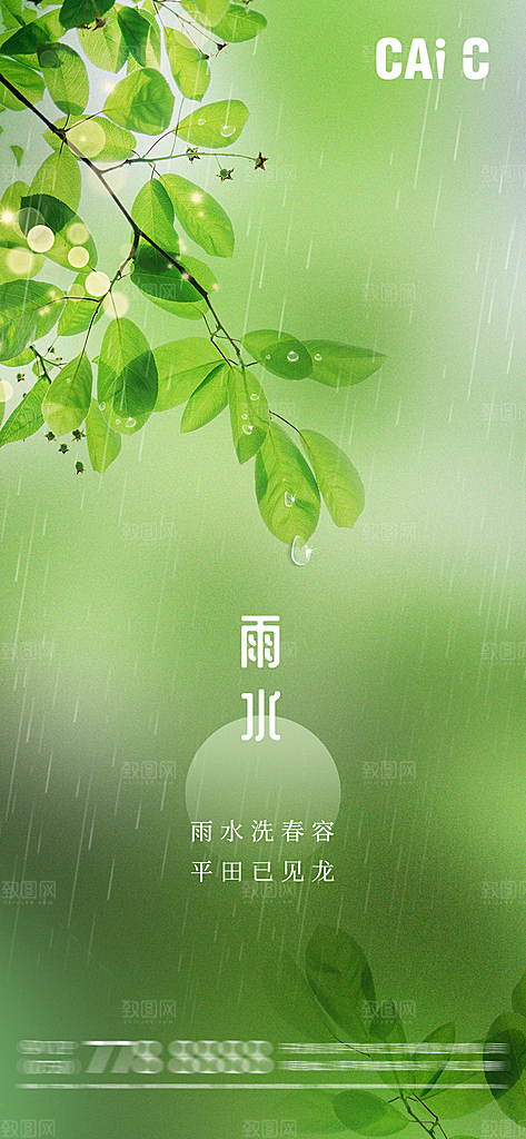雨水节气海报设计素材