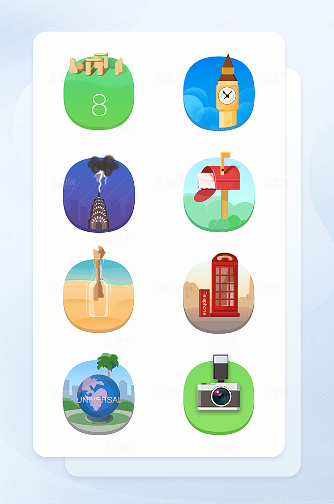 扁平程序应用app图标