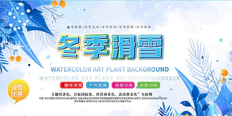 冬天 滑雪 寒冷 培训 旅游 雪 雪花