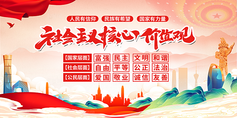 核心价值观展板图片