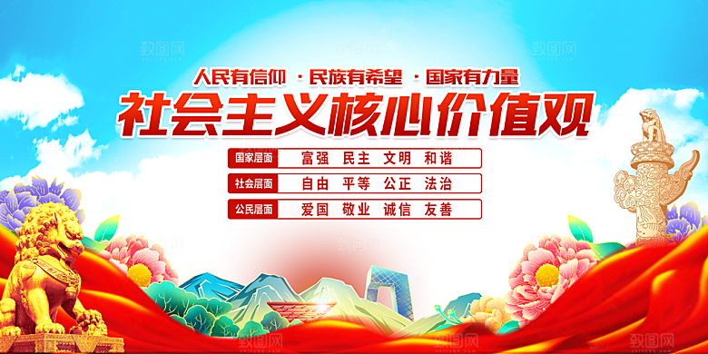 核心价值观展板图片