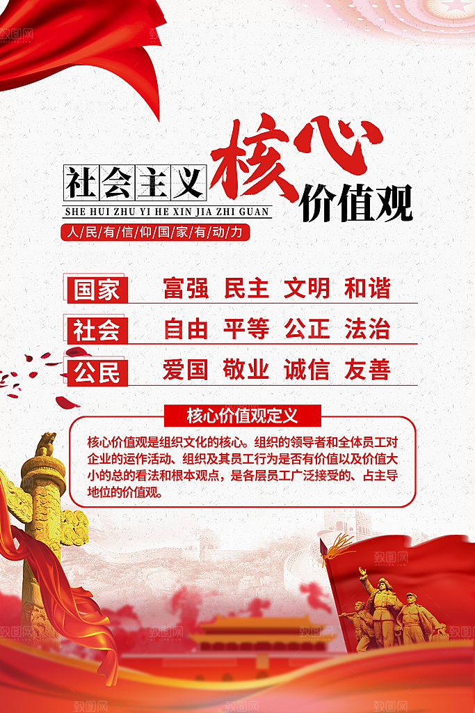 核心价值观展板图片