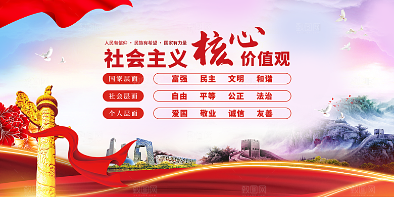 核心价值观展板图片