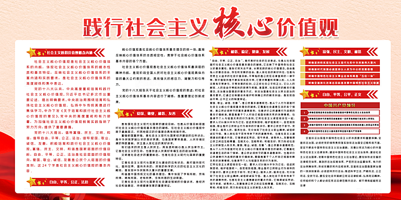 核心价值观展板图片