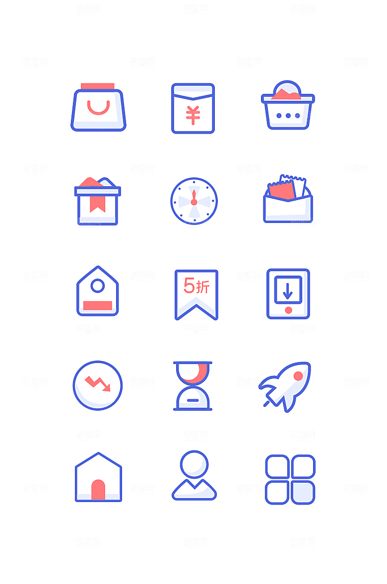 扁平程序应用app图标