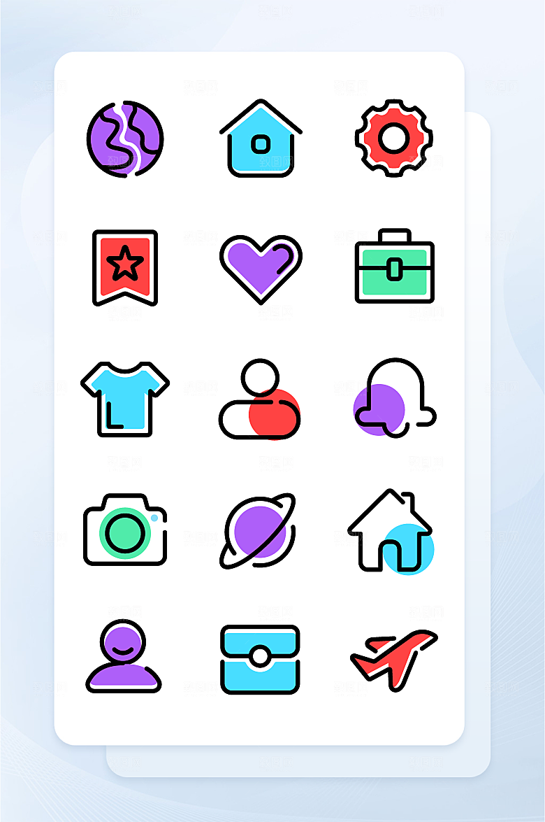扁平程序应用app图标