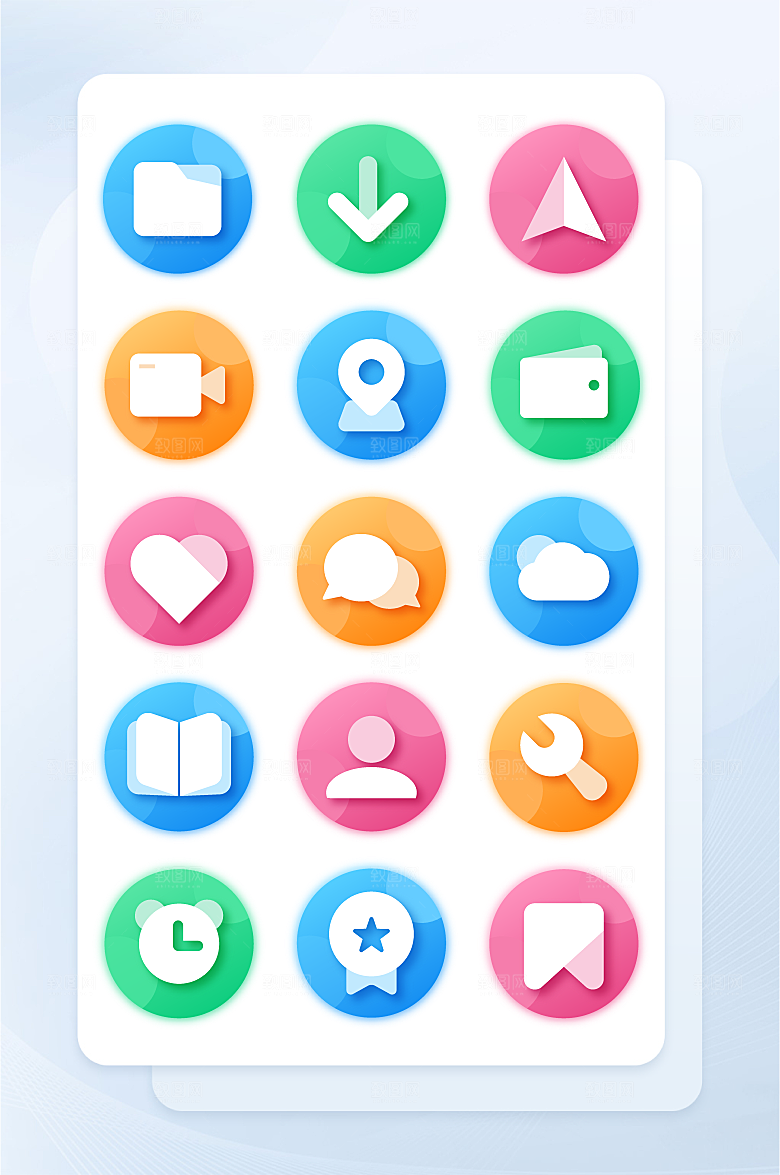 扁平程序应用app图标