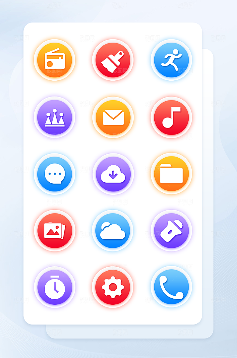 扁平程序应用app图标